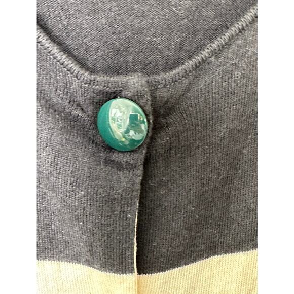 Isabella Sinclair Black & White Stripe Cardigan Chunky Buttons Women's  Large - Picture 5 of 9